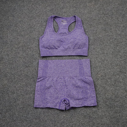 Seamless Fitness Yoga Wear Shorts Set