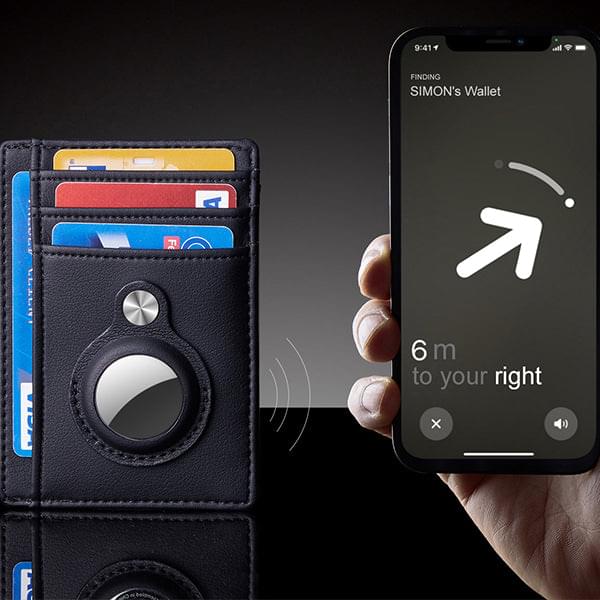 AirTag Wallet Anti Theft Bullet Card Bag Multi-functional Rfid Card Ho ...